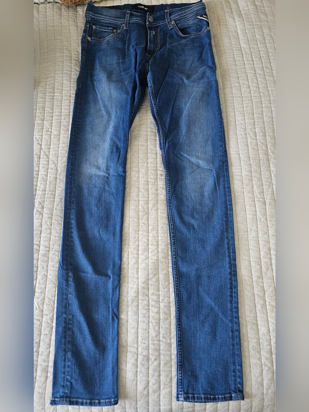 Replay Slim Straight Jeans in Blue Denim Men Size 30 34